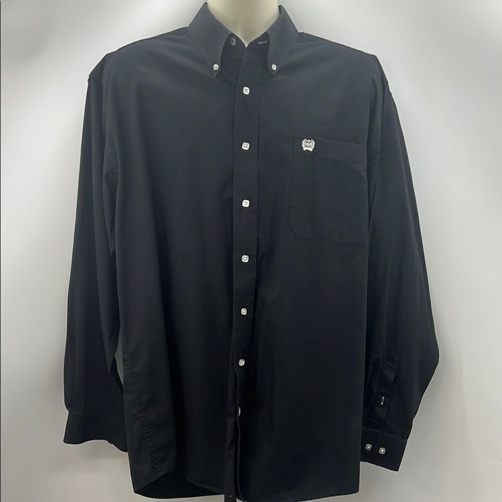 Cinch Black Casual Button Down Shirt Long Sleeve
